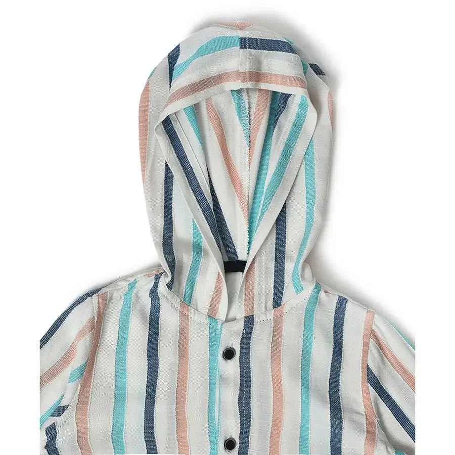 Baby Boy Striped Hoodie Shirt & Tee Set - Image 5