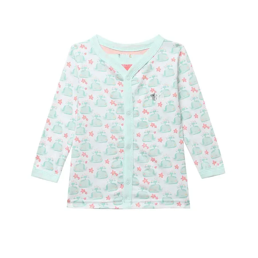Baby Boy Whale Print Full Sleeve Bambino Set - Image 4