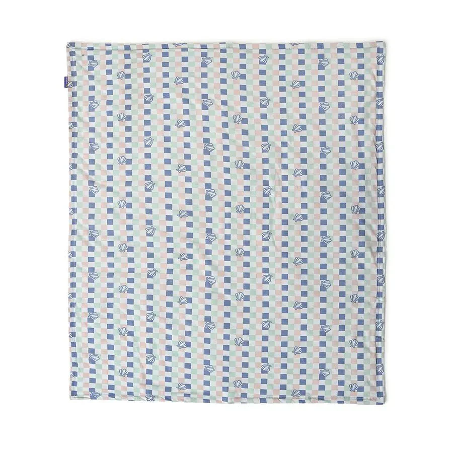Baby Comforter Blanket With Check Design - Blue - Image 3