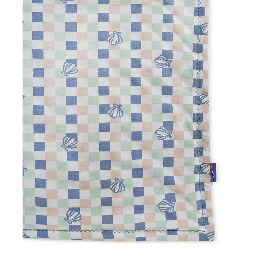 Baby Comforter Blanket With Check Design - Blue - Image 4