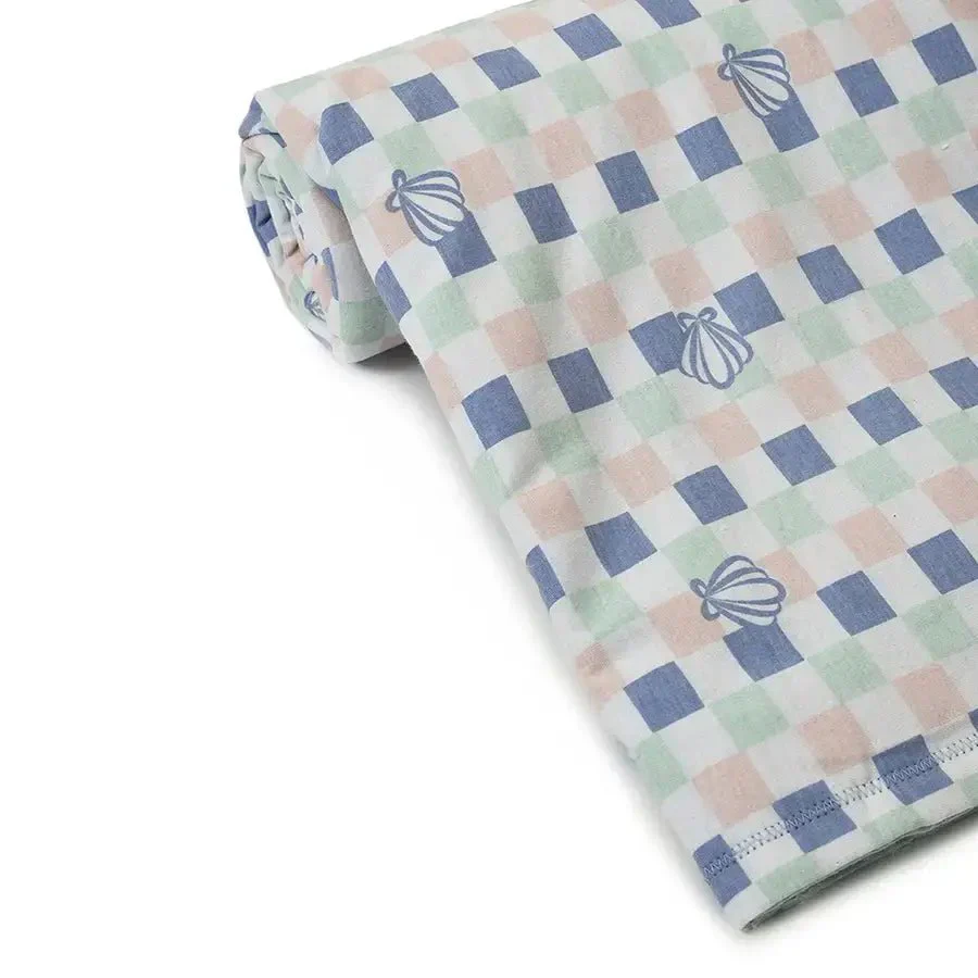 Baby Comforter Blanket With Check Design - Blue - Image 7