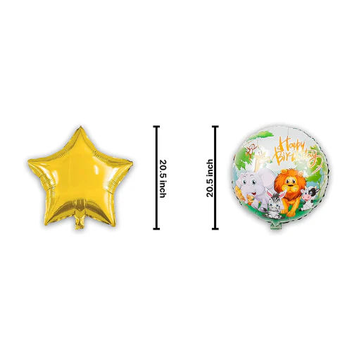 Baby Elephant Jungle Animal Themed Foil Balloon Set (Gray) (Pack of 5) - Image 5