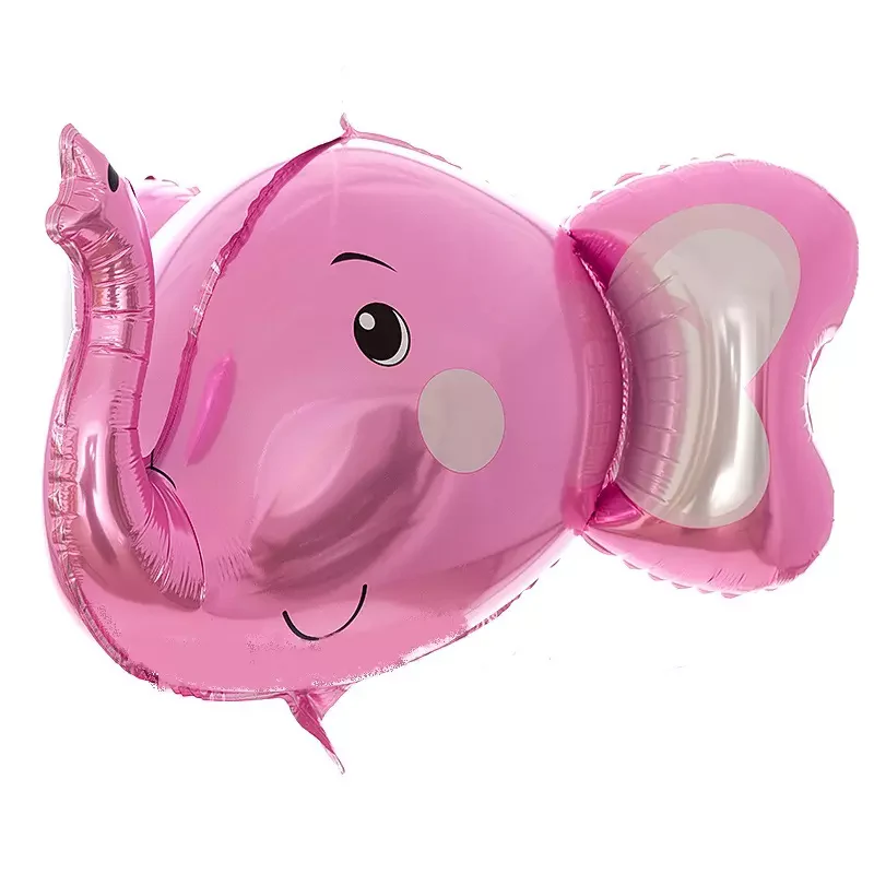 Baby Elephant Jungle Animal Themed Foil Balloon Set (Pink) (Pack of 5) - Image 2