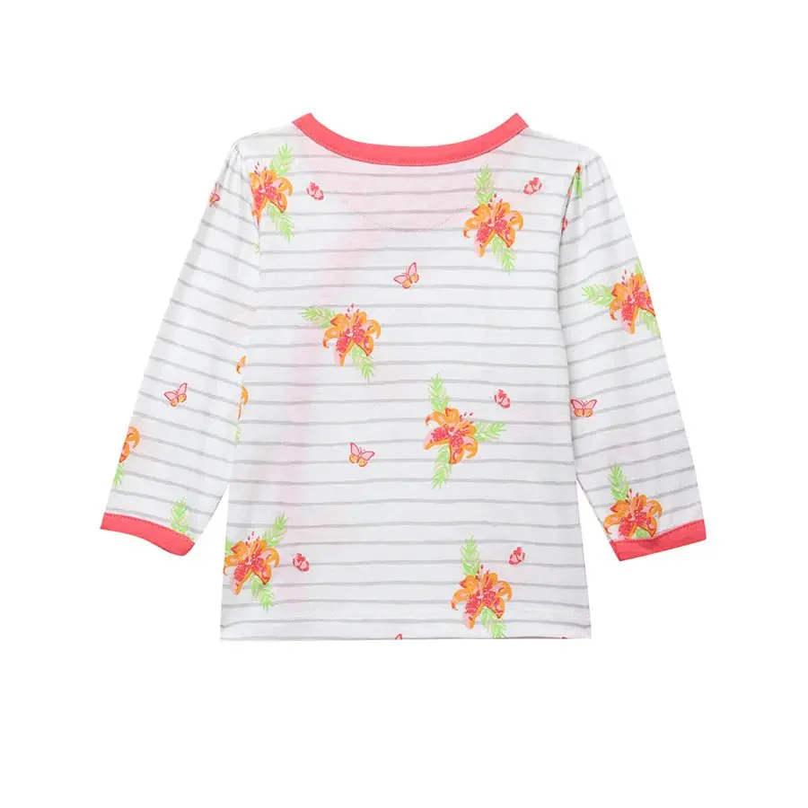 Baby Girl Floral Print Full Sleeve Bambino Set - Image 5