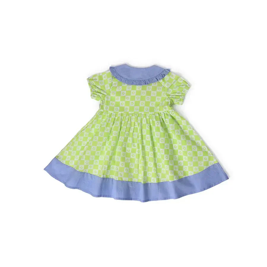 Baby Girl Front Open Frock With Ruffles - Image 2