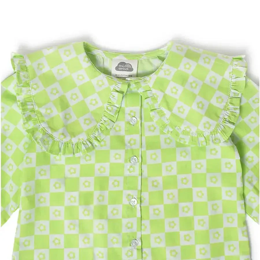 Baby Girl Front Open Top With Frill Detailing - Image 3