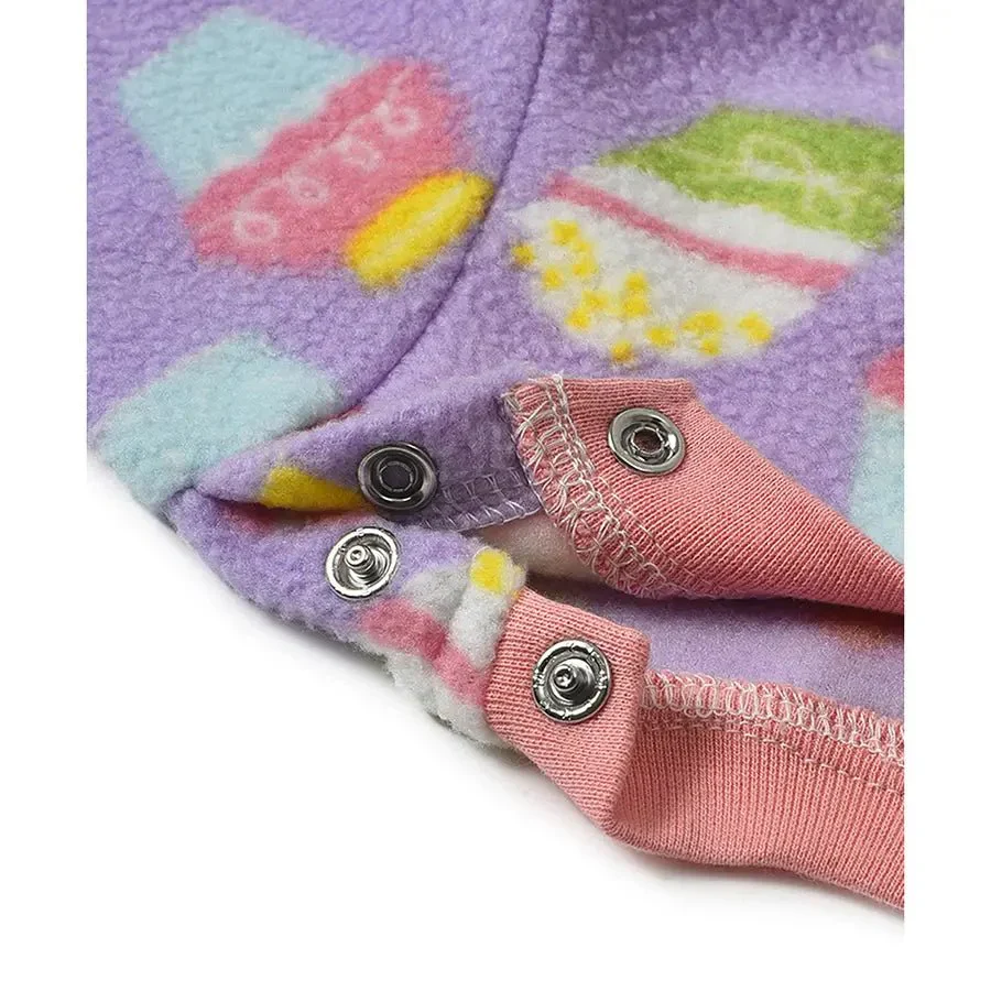 Baby Girls Ice Cream Print Sweatshirt & Pyjama Set For Baby - Image 4