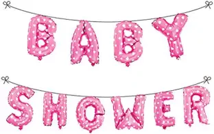 Baby Shower Letter Foil Balloon Set (Pink) (Pack of 1) - Image 2