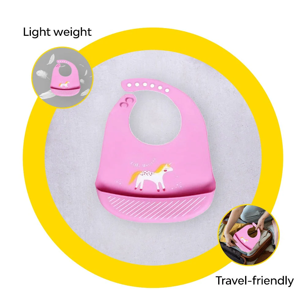 Baby Waterproof Silicone Bib With Pocket - Image 21