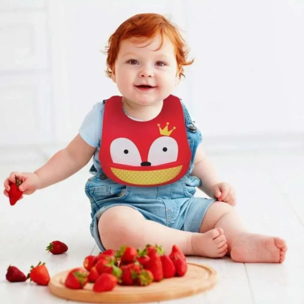 Baby Waterproof Silicone Bib With Pocket - Image 3
