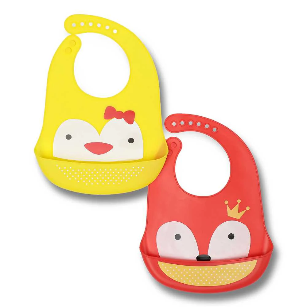 Baby Waterproof Silicone Bib With Pocket | Set Of 2 - Image 22