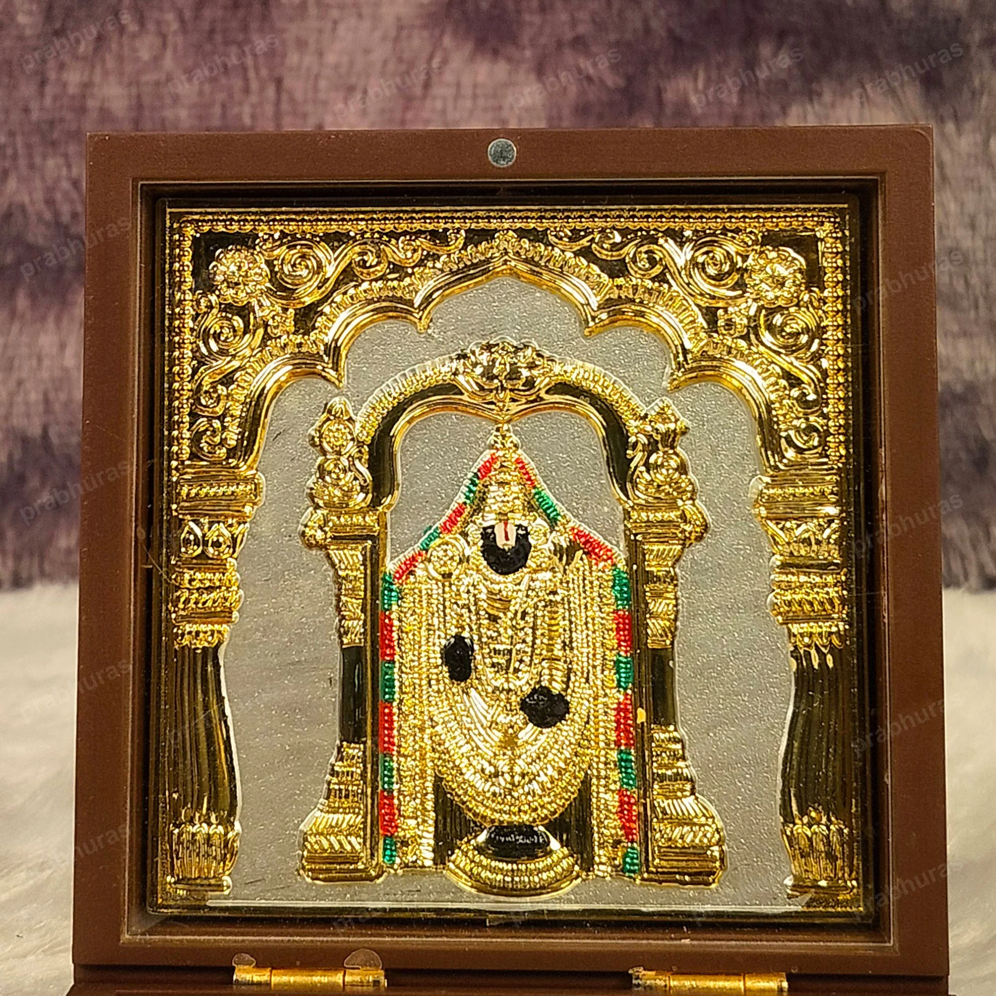 Balaji and Padmavathi Lakshmi Pocket Temple (24 Karat Gold Coated) - Image 11
