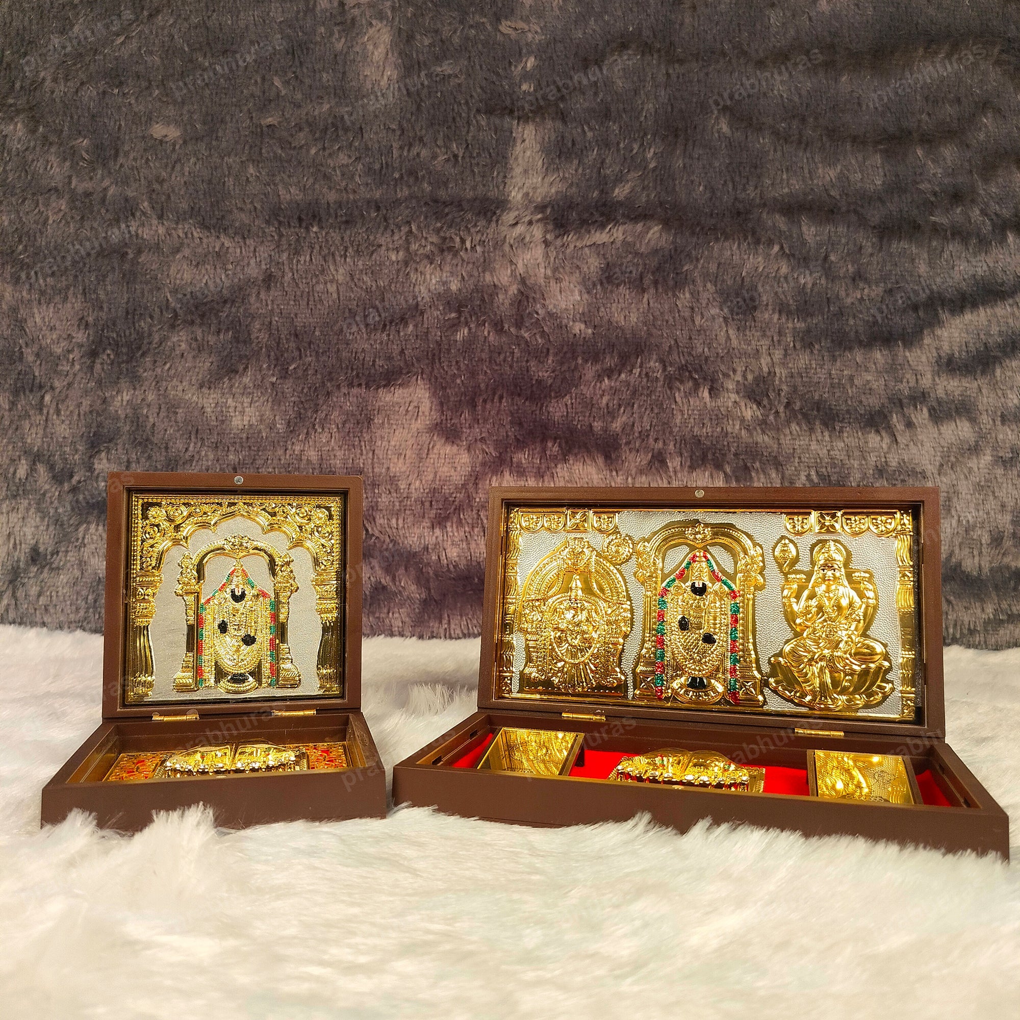 Balaji and Padmavathi Lakshmi Pocket Temple (24 Karat Gold Coated) - Image 14