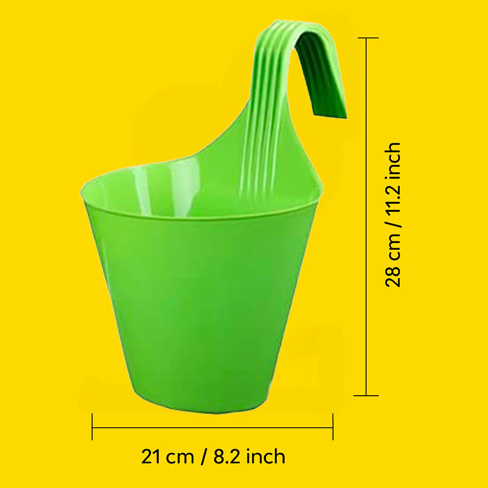 Balcony Garden Hook Plastic Pot | Set Of 2 - Image 12