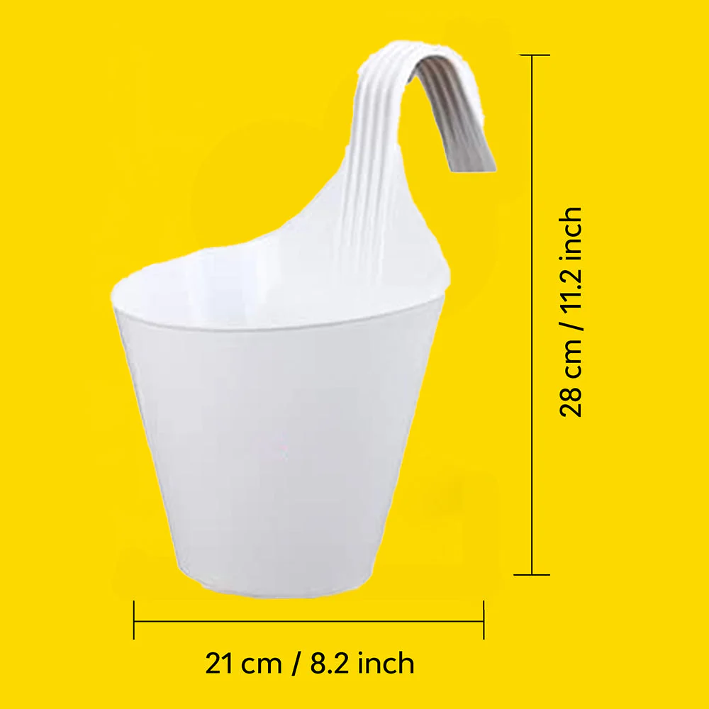 Balcony Garden Hook Plastic Pot | Set Of 2 - Image 20
