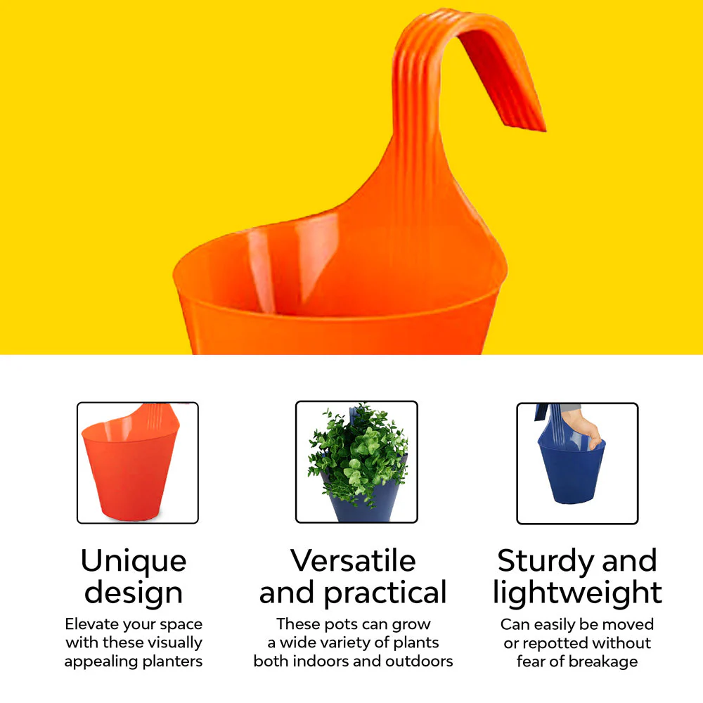 Balcony Garden Hook Plastic Pot | Set Of 2 - Image 7