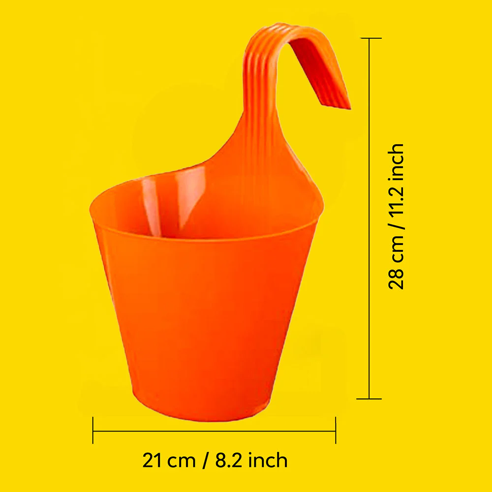 Balcony Garden Hook Plastic Pot | Set Of 2 - Image 8