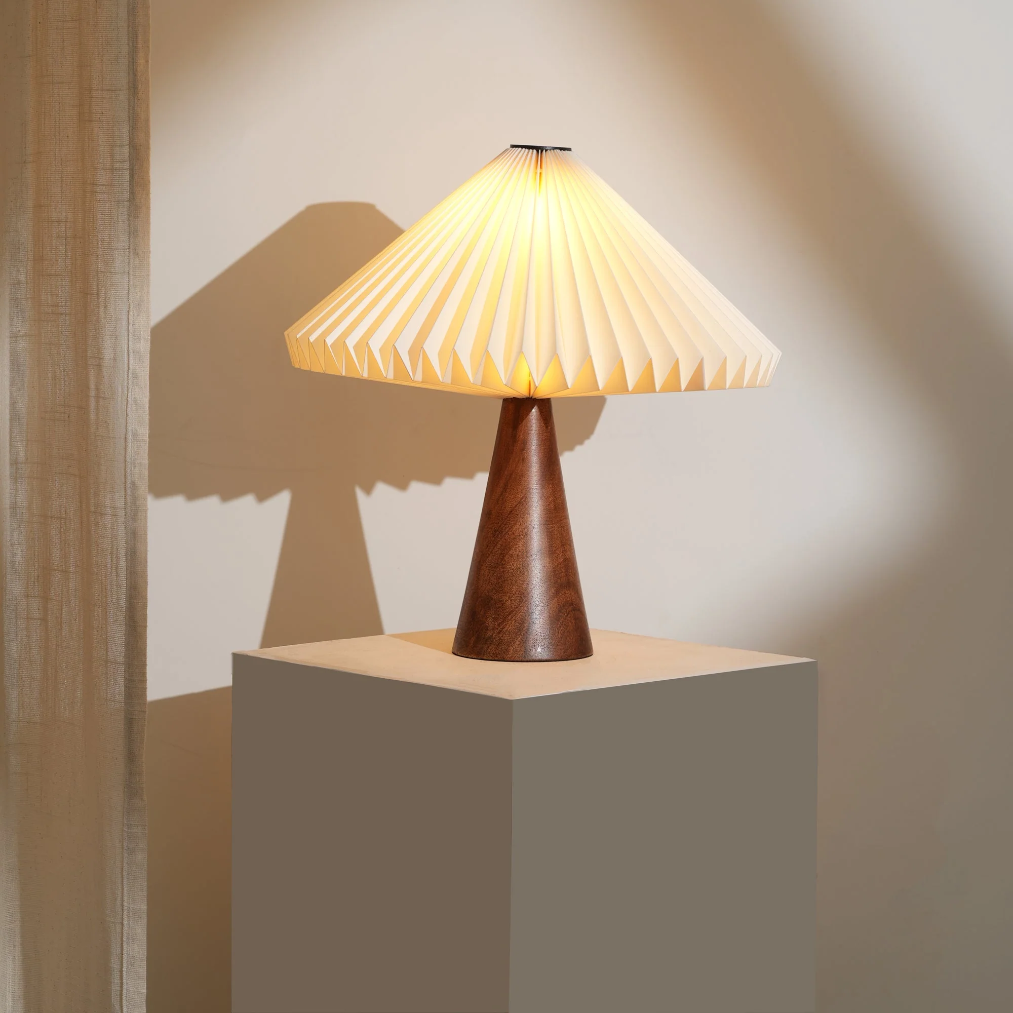Ballet Table Lamp - Scandiavian Design, Paper Origami, Wooden Based - Image 3