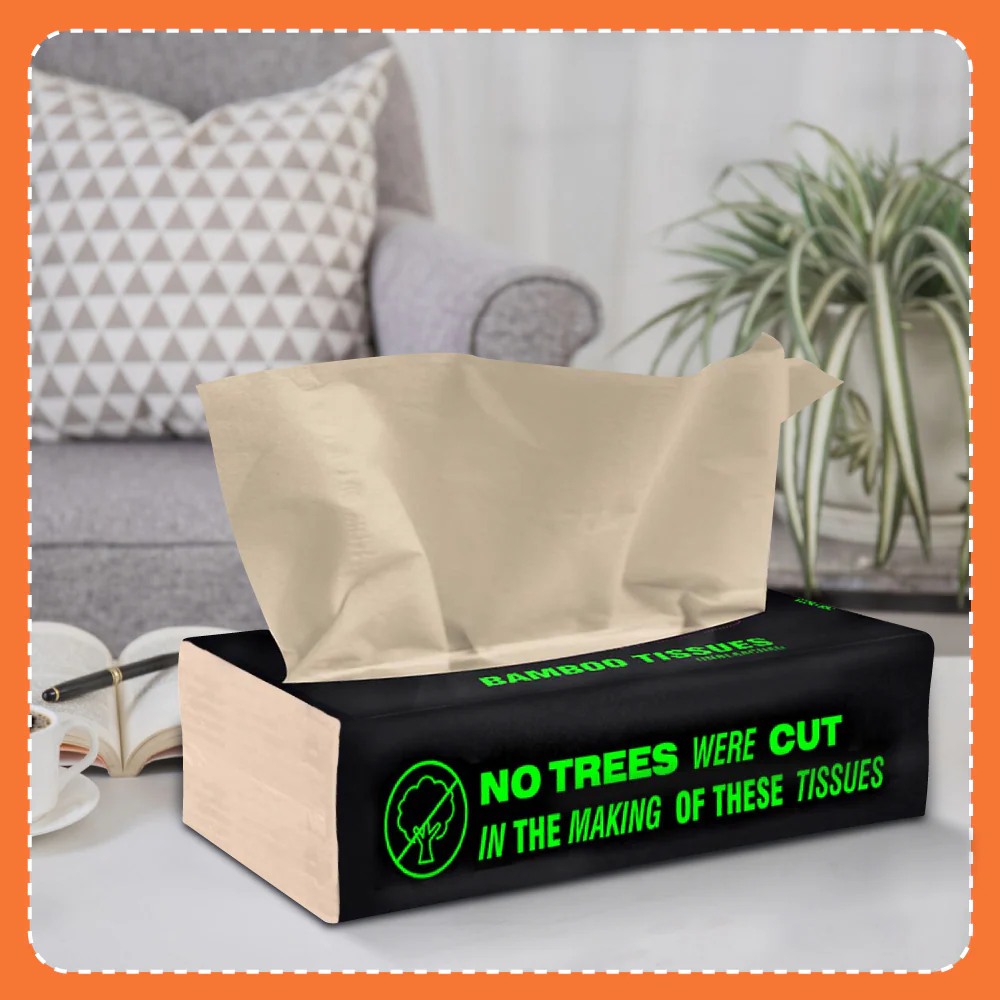 Bamboo Facial Tissues - 100 pulls | Pack of 6 - Image 3