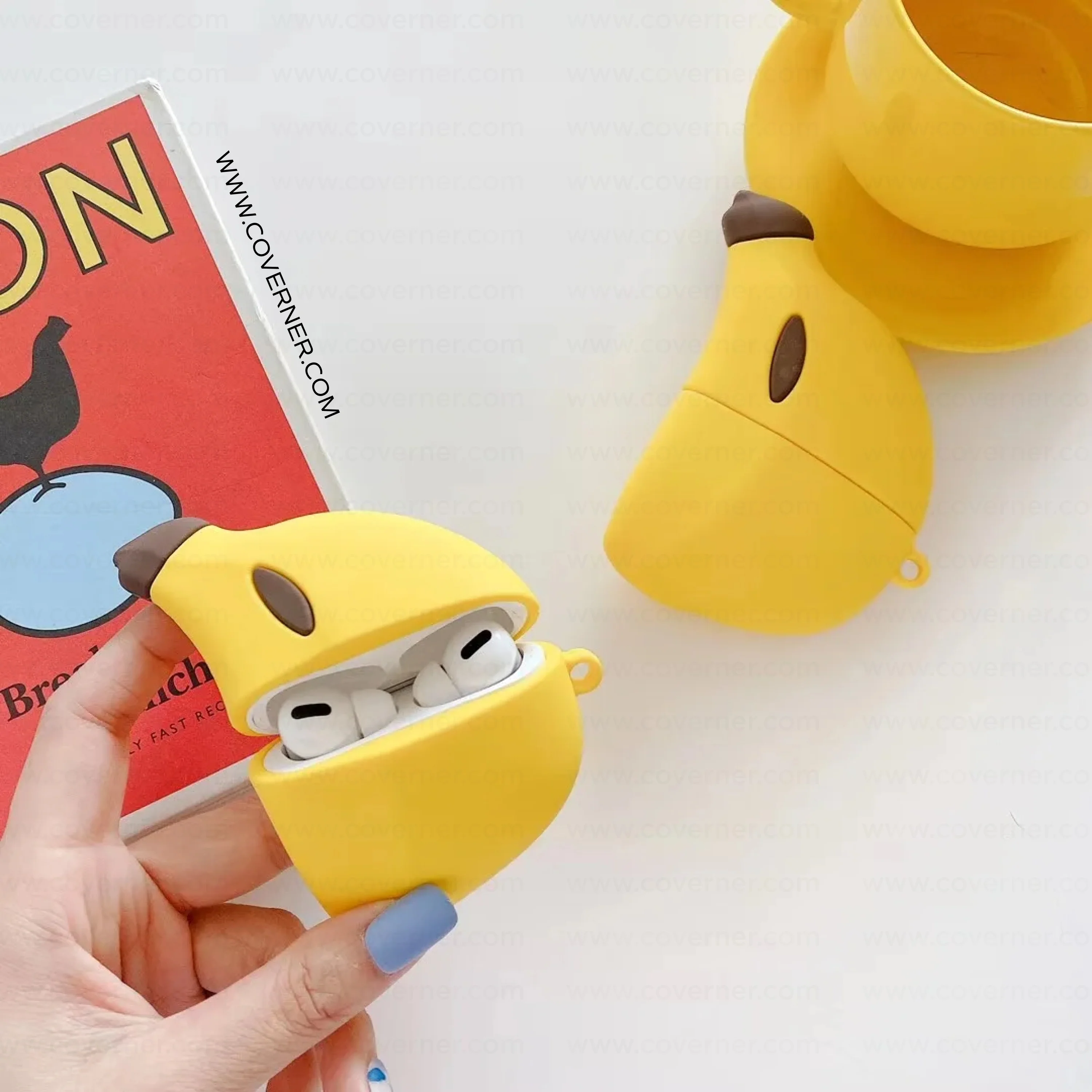 Banana Silicone AirPods Case – Limited Edition Funky Cover with Hook by Coverner India - Image 2