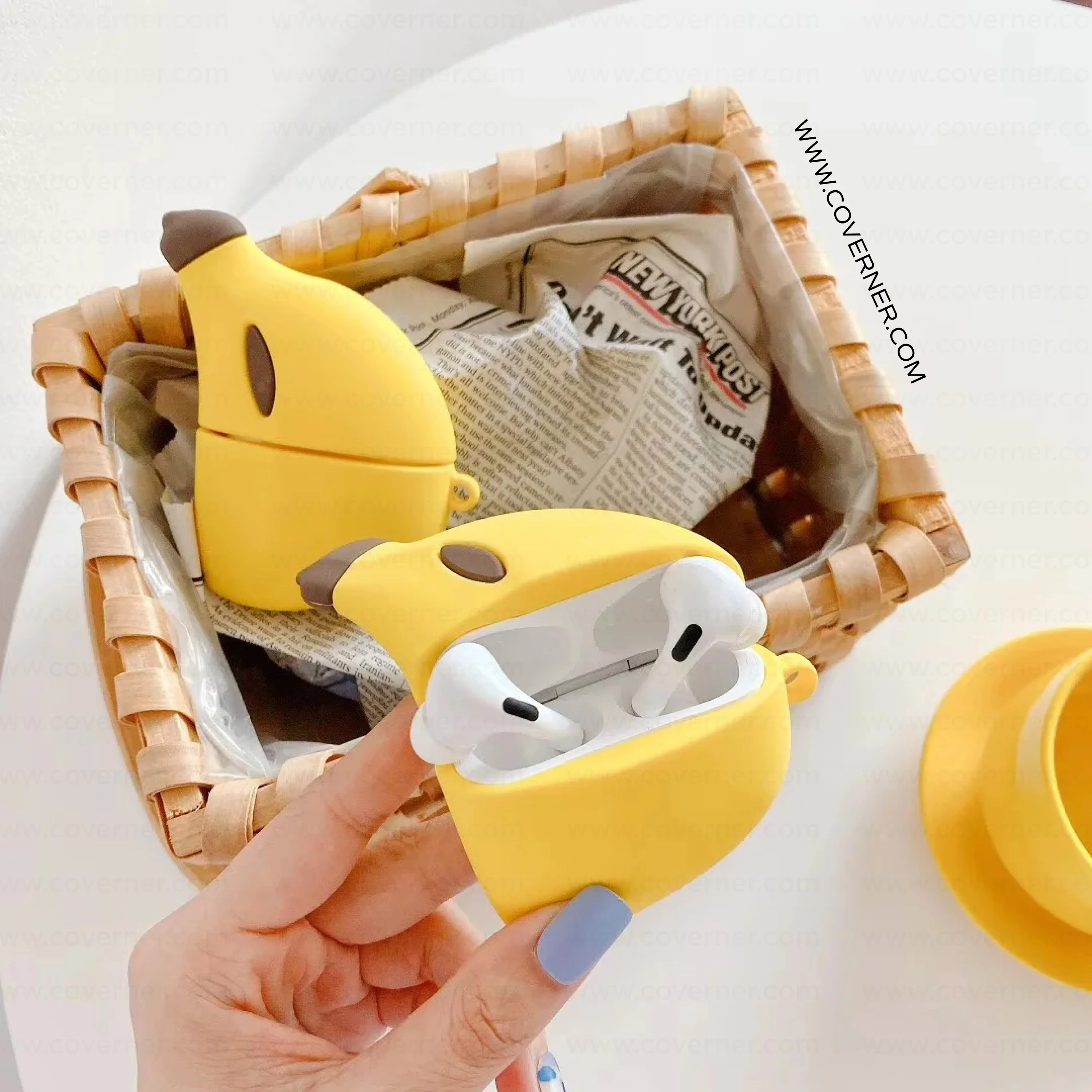 Banana Silicone AirPods Case – Limited Edition Funky Cover with Hook by Coverner India - Image 3
