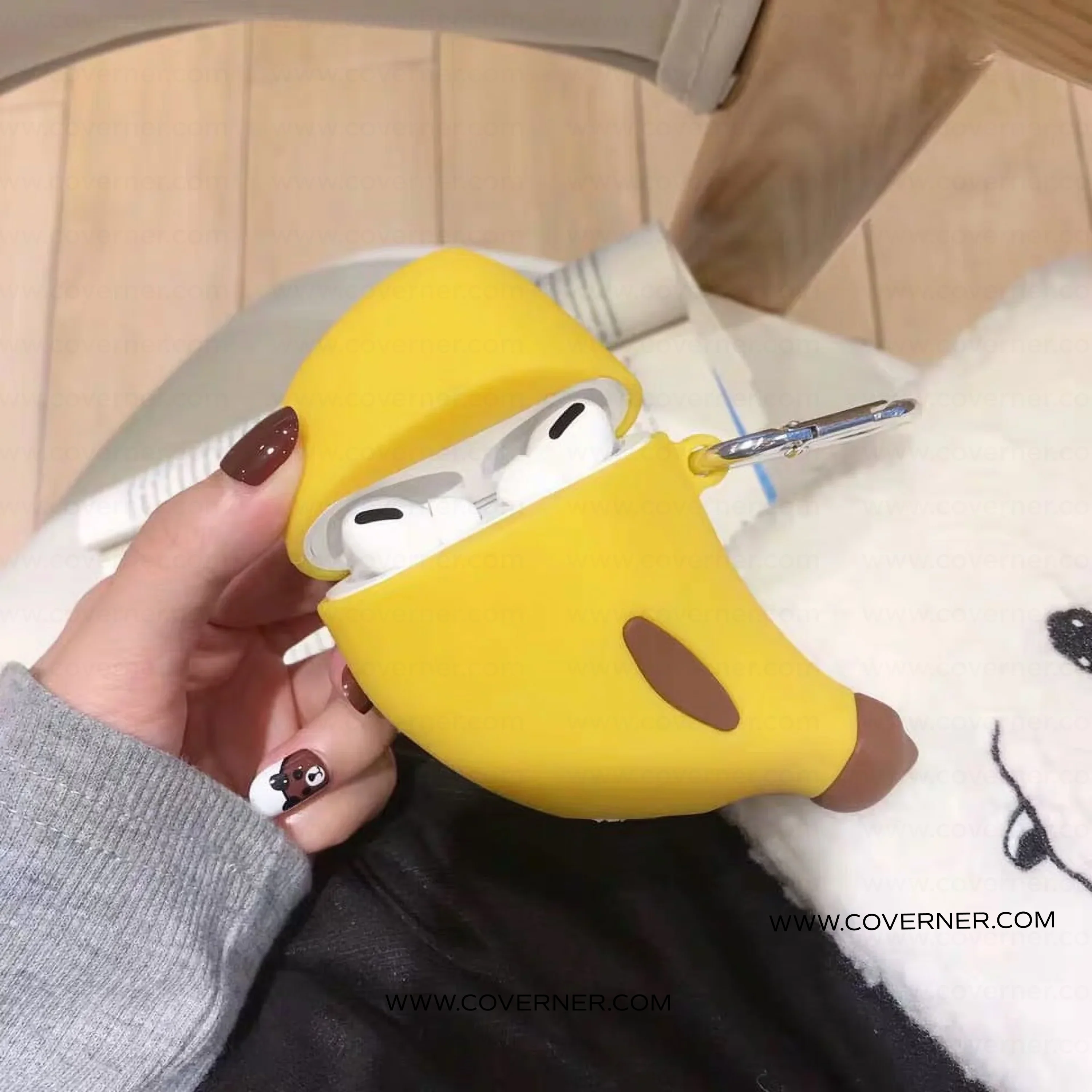 Banana Silicone AirPods Case – Limited Edition Funky Cover with Hook by Coverner India - Image 5