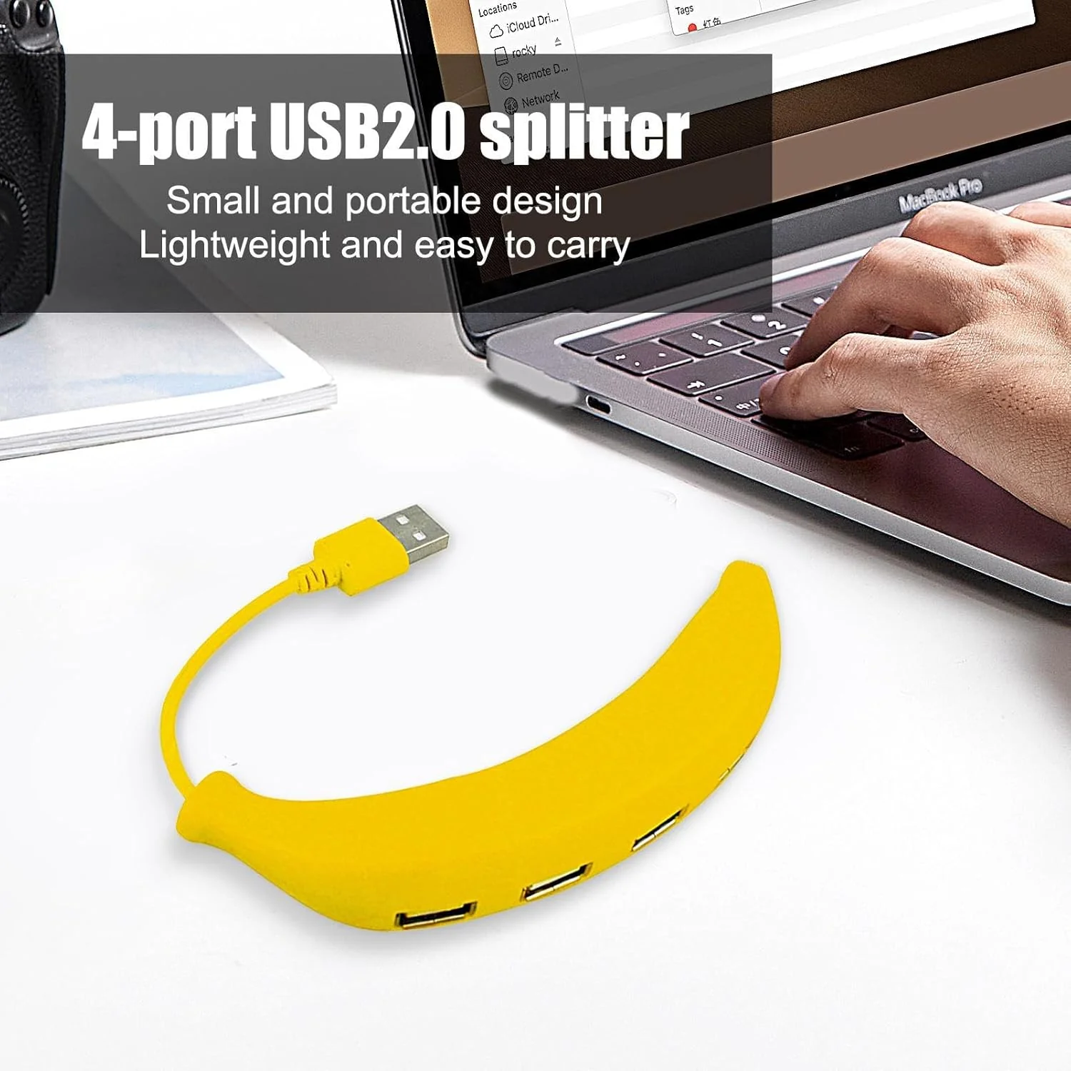 BananaHub: Quirky 4-Port USB 2.0 Hub with Cute Design, Sturdy Build Quality, Plug & Play, Compatible with Laptop, PC & Mac - Image 3