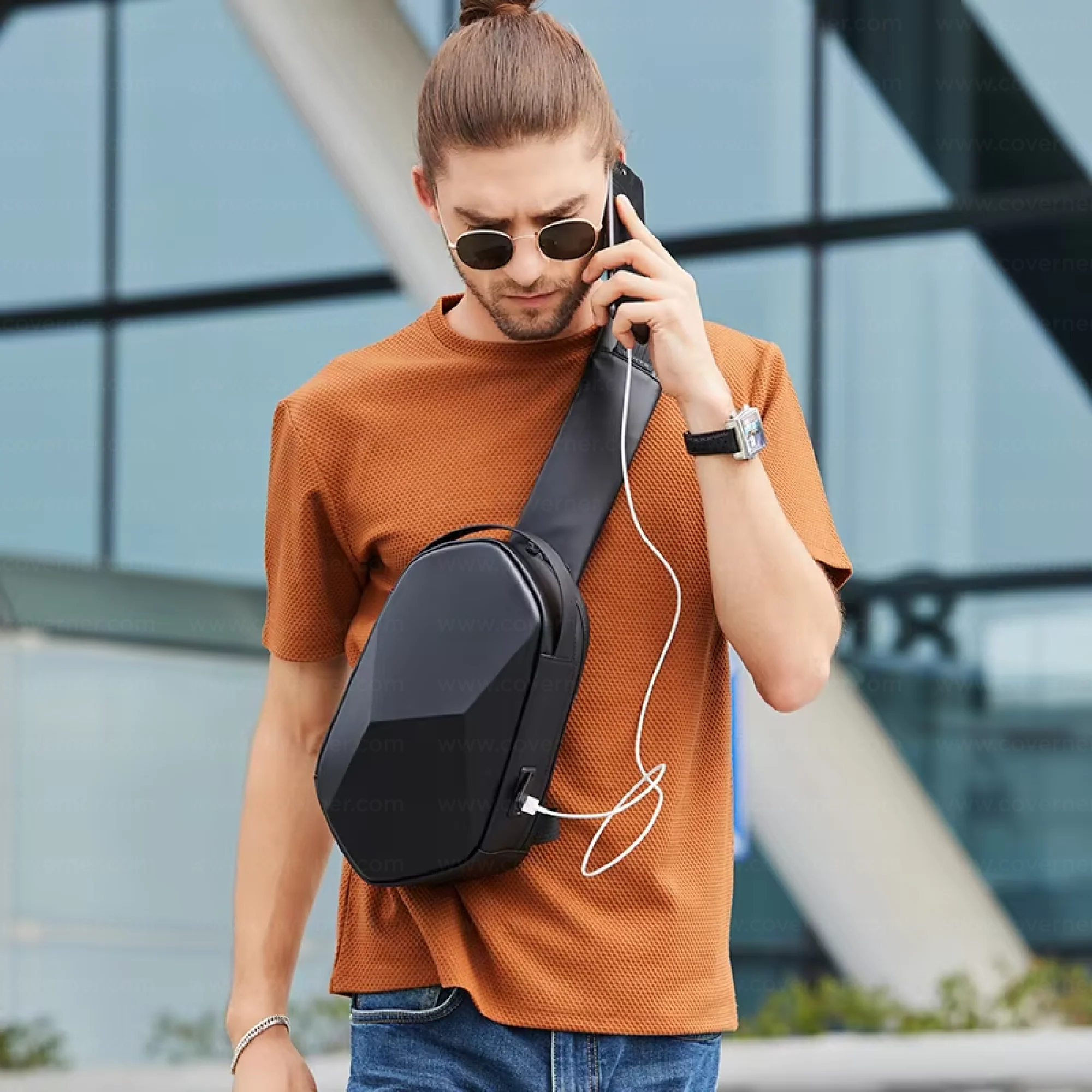 Bange Hard Shell Sling Bag – Waterproof Travel Crossbody with Anti-Theft Design by Coverner India - Image 5