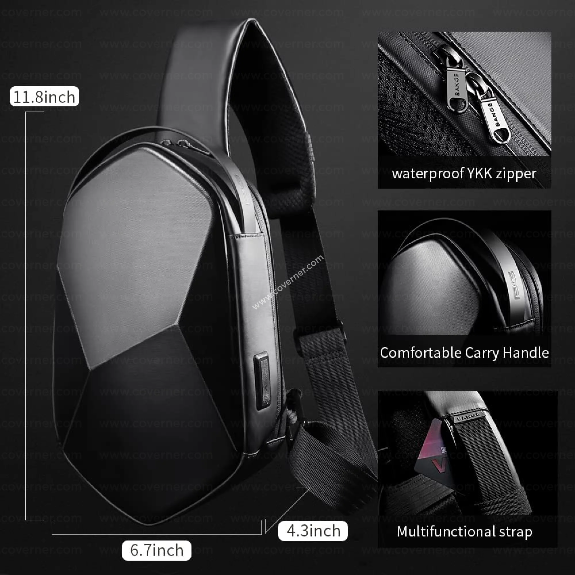 Bange Hard Shell Sling Bag – Waterproof Travel Crossbody with Anti-Theft Design by Coverner India - Image 8