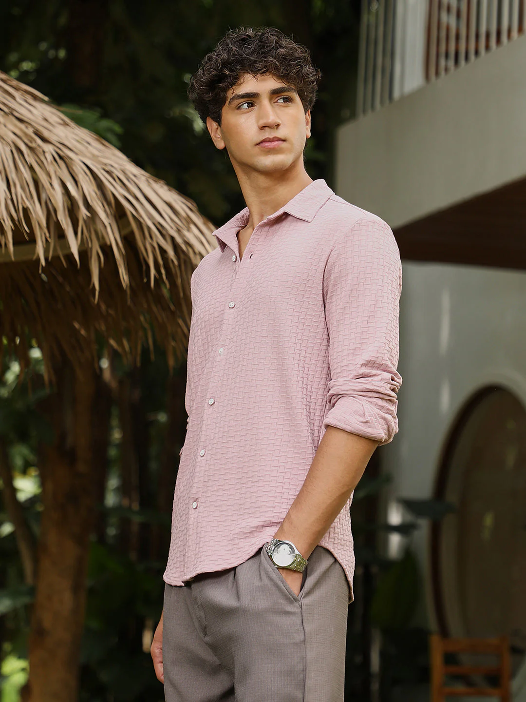 Basket-Knit Jacquard Shirt - Image 3