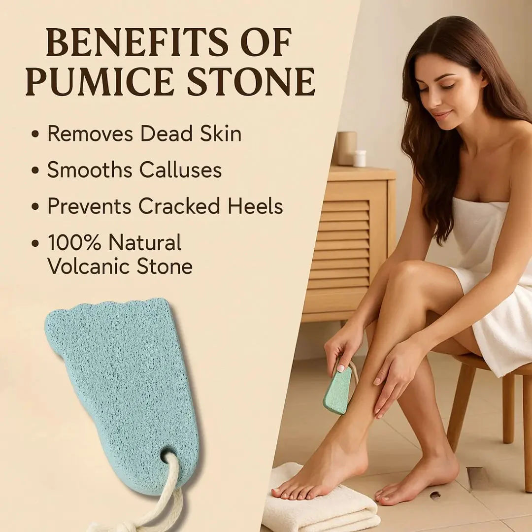 Be Organic Foot-Shaped Pumice Stone for Cracked Heels and Dead Skin Removal – Natural Foot Scrubber - Image 3