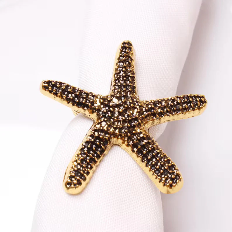 Beach Sea Life Gold Napkin Rings (set of 4 - Image 6