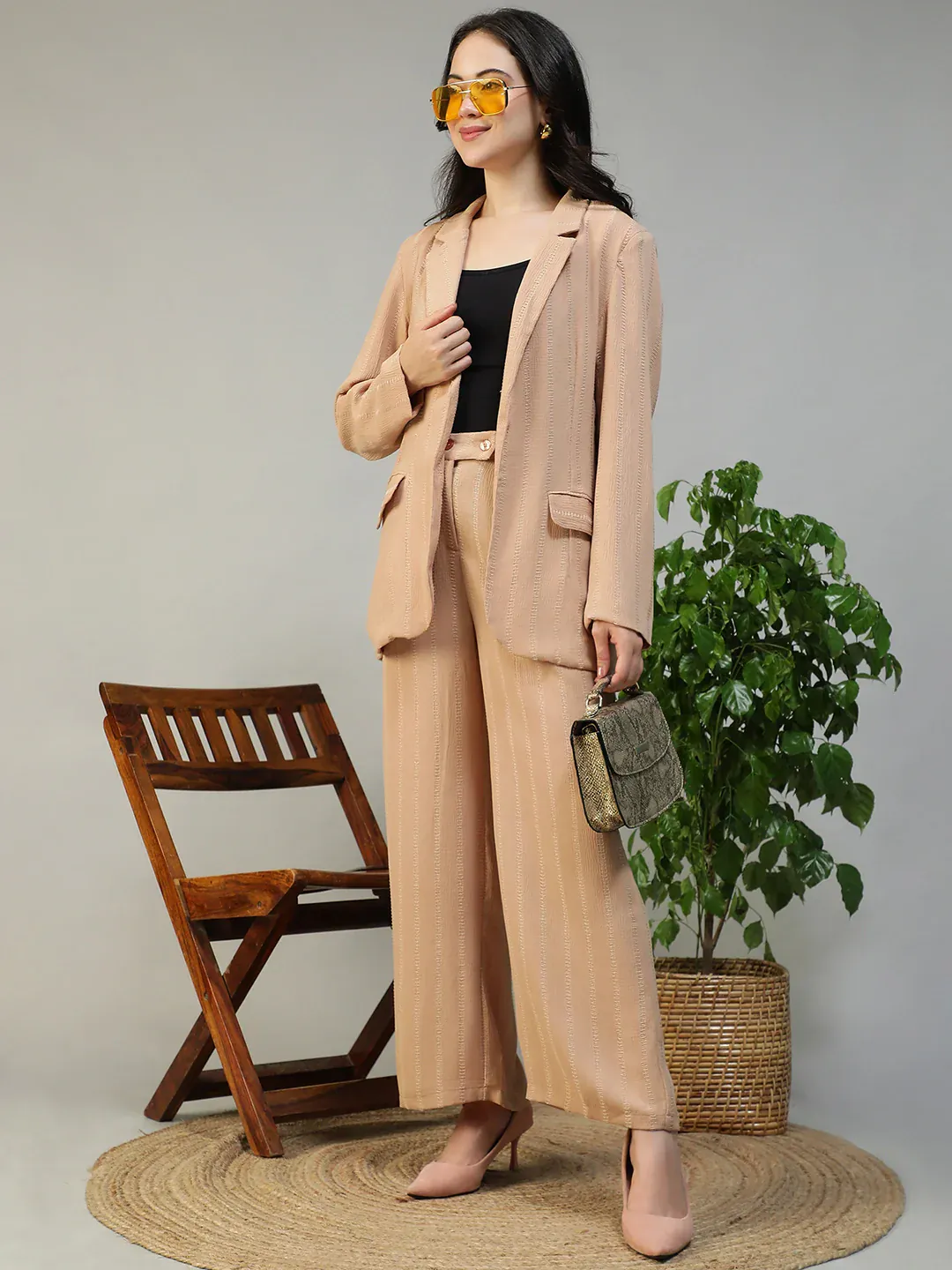 Beige Stripe Women’s Co-ord Set | Blazer & Pants - Image 7