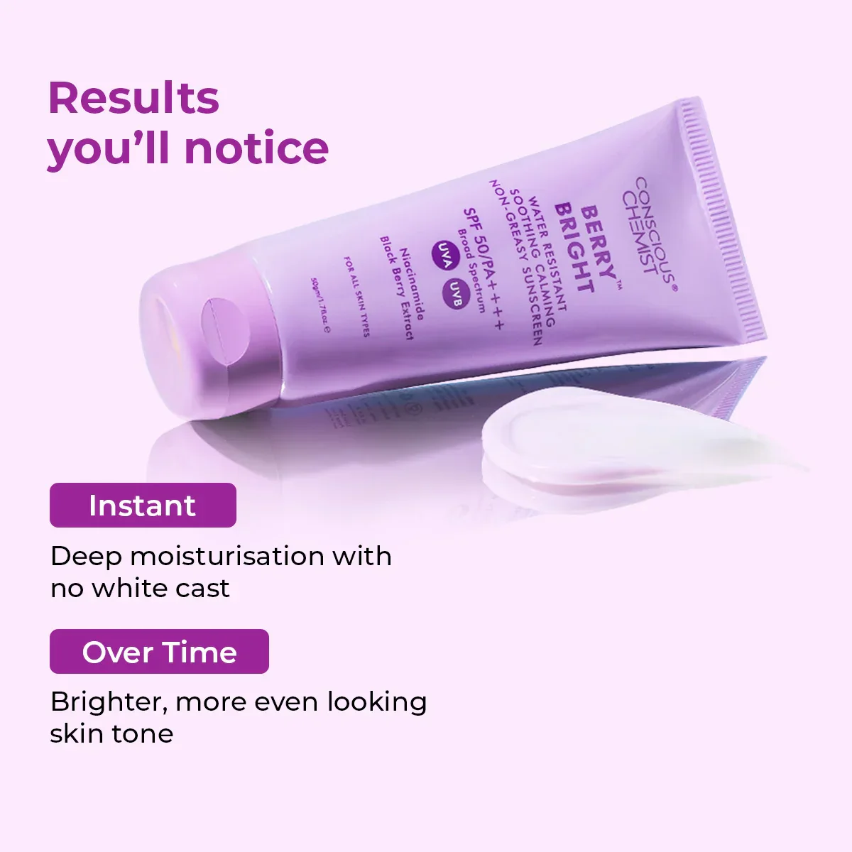 Berry Bright Sunscreen | SPF50 PA ++++ | 50 Gm - Image 5