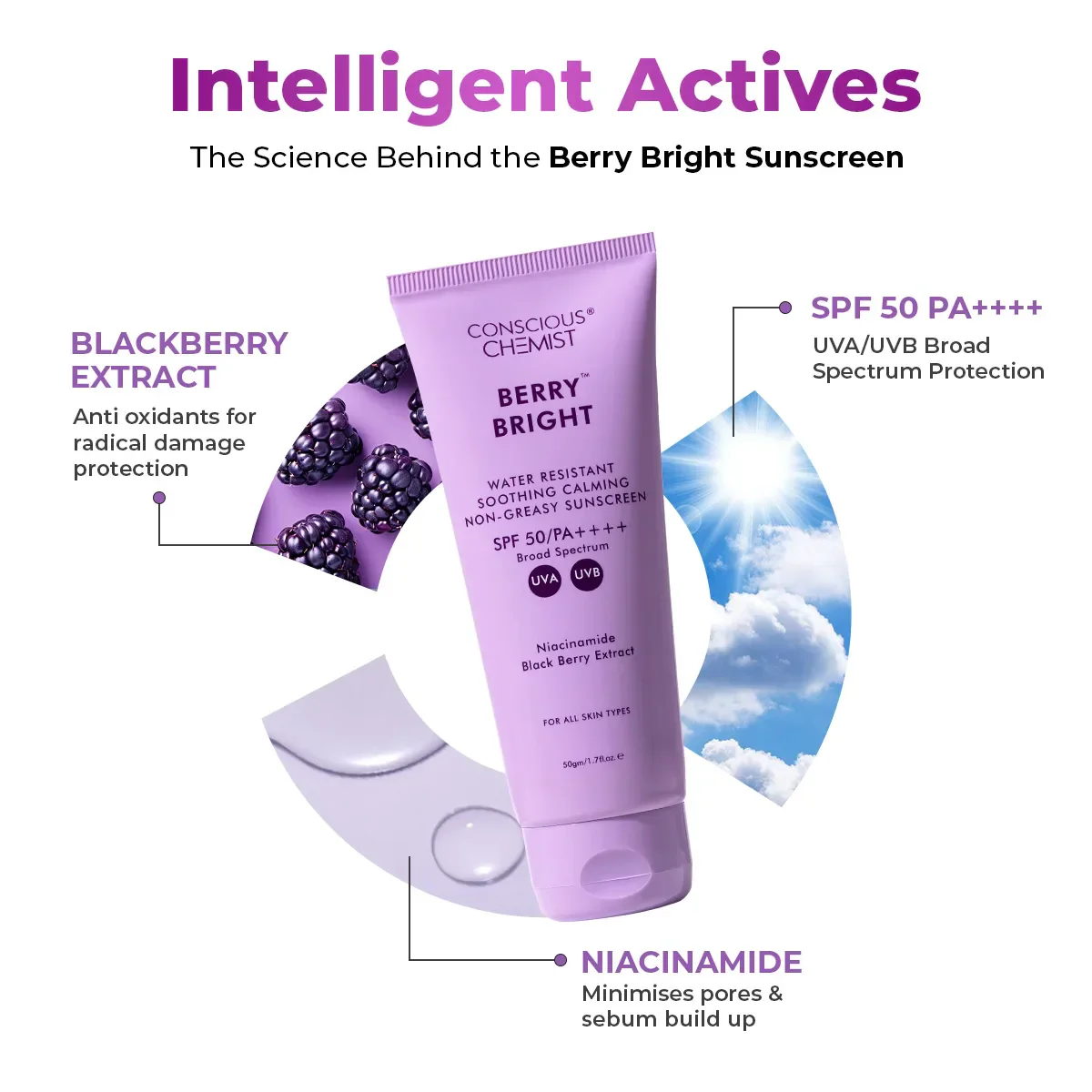 Berry Bright Sunscreen | SPF50 PA ++++ | 50 Gm | BS - Image 6