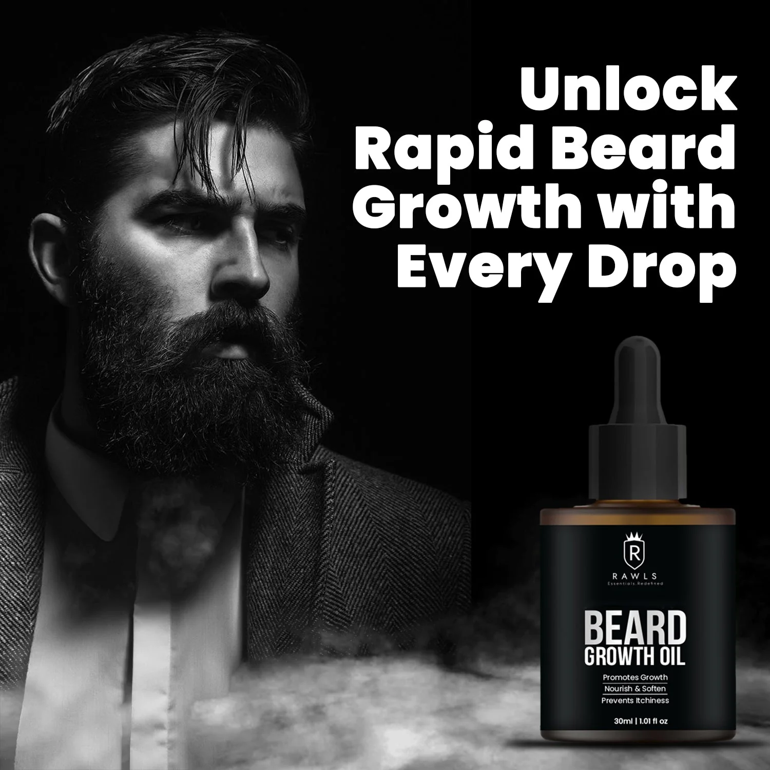 Best Men's Beard Hair Growth Oil - With The Goodness of Argan, Jojoba, and Pomegranate Seed Oils -  30 ml - Image 3