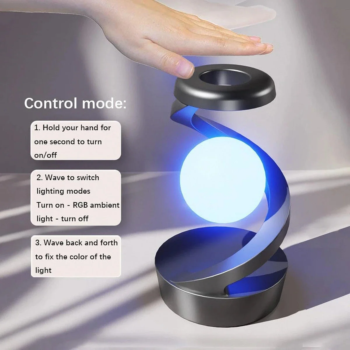 Beyond: Rotating Suspension RGB LED Lamp with Wireless Charger & Gesture Control, Modern & Futuristic Design - Image 3