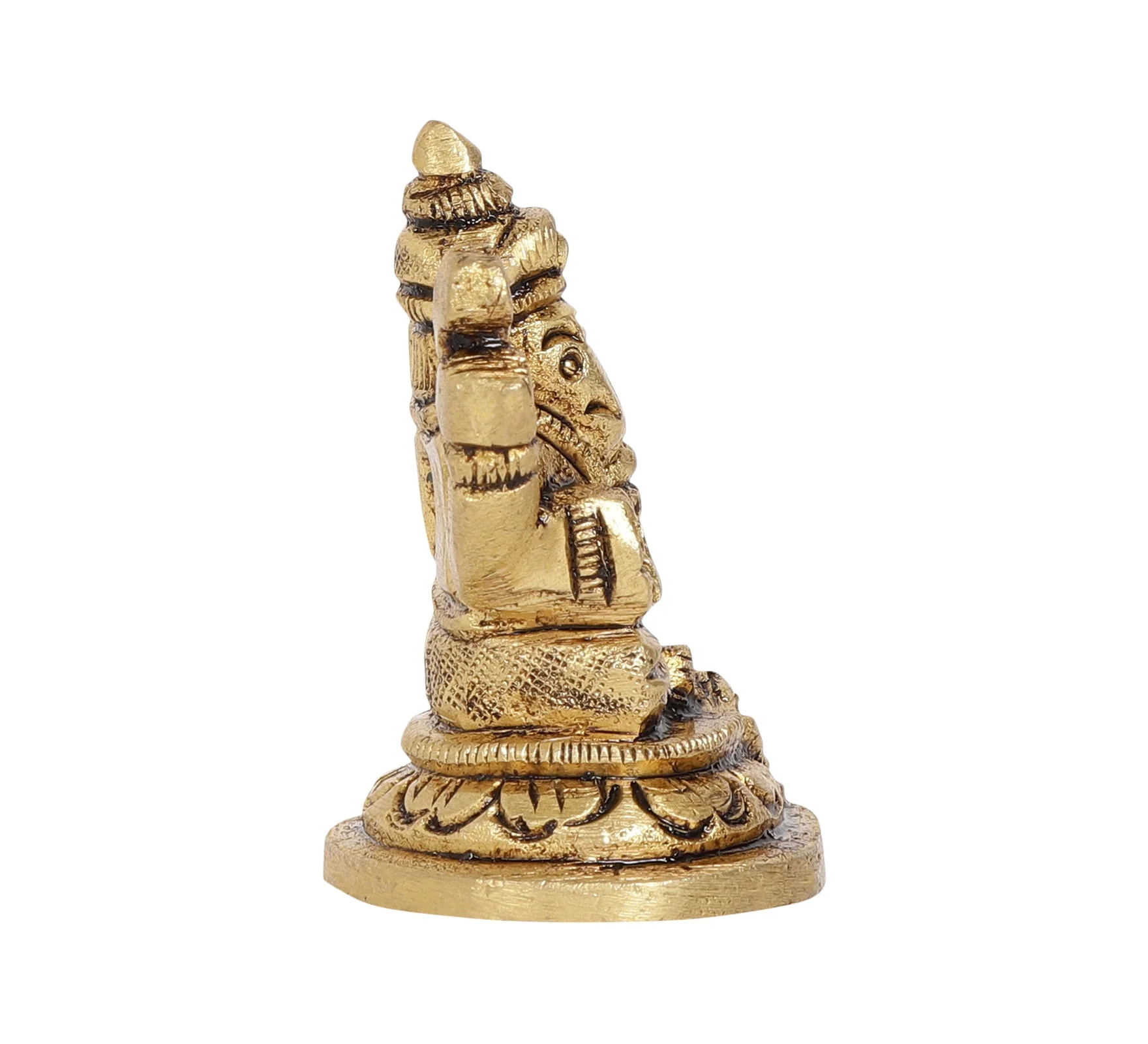 Bhakti Ganapati Brass Idol | 100% Pure Brass | Antique Finish - Image 9