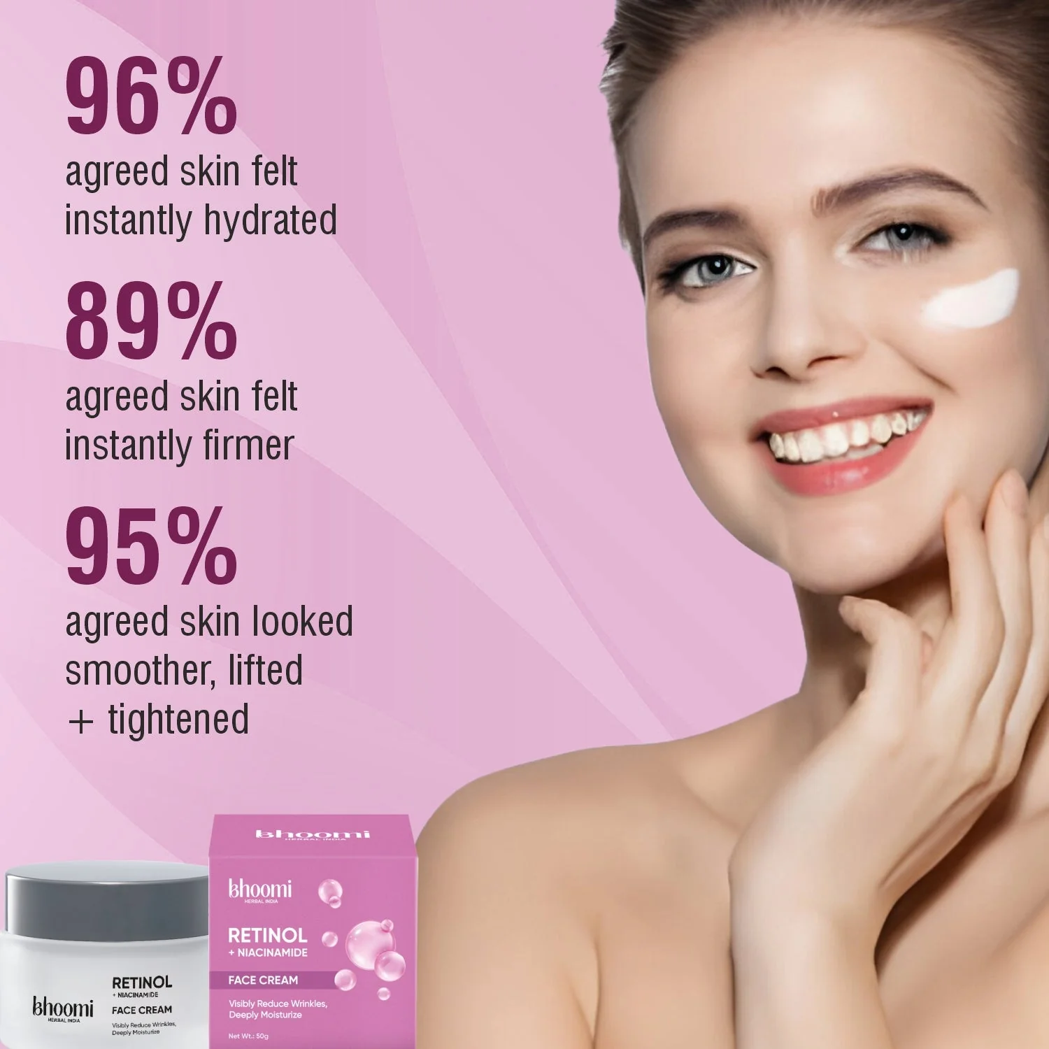 Bhoomi Herbal India Retinol + Niacinamide  Face Cream (50gm)- Pack of 2 - Image 7