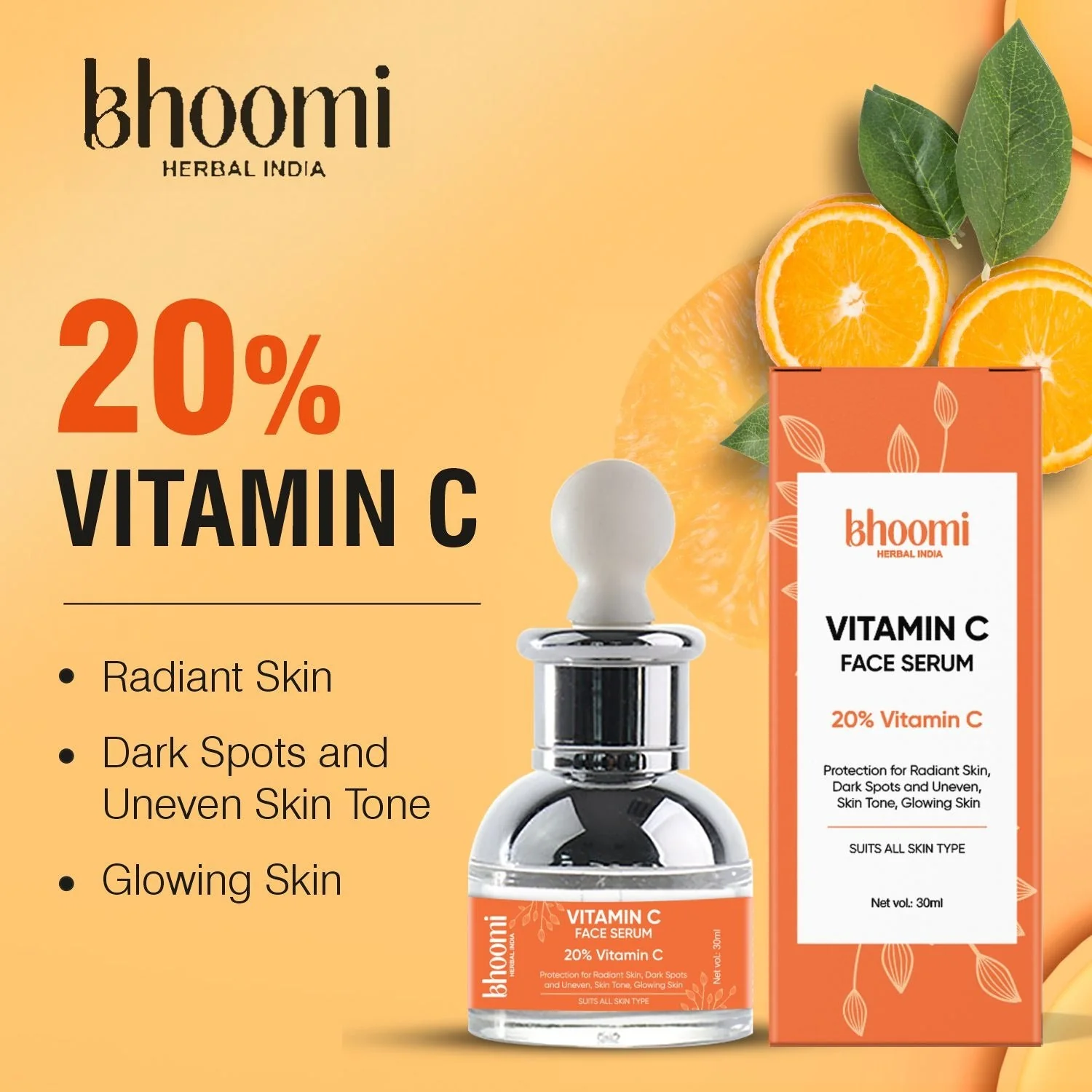 Bhoomi herbal India Vitamin C Face Serum (30 ml): 20% Vitamin C - Image 3