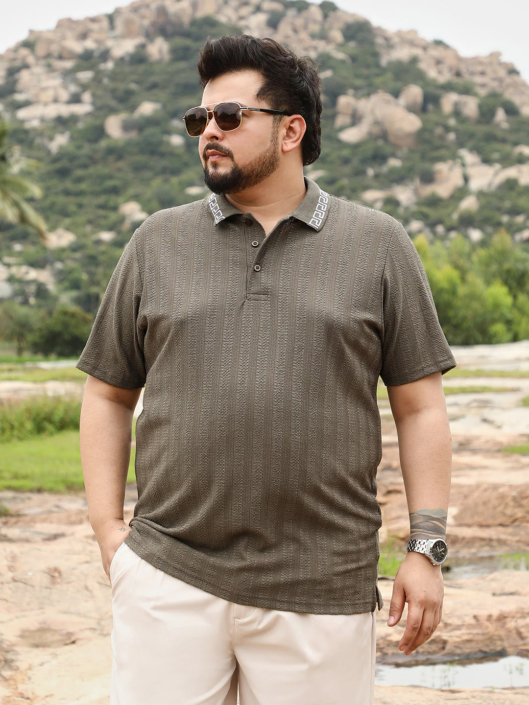 Bi-Panel Polo T-Shirt - Image 12