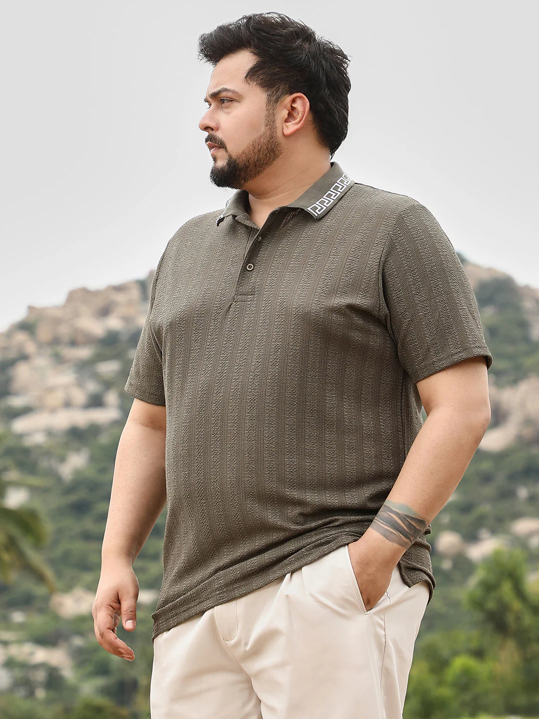 Bi-Panel Polo T-Shirt - Image 3
