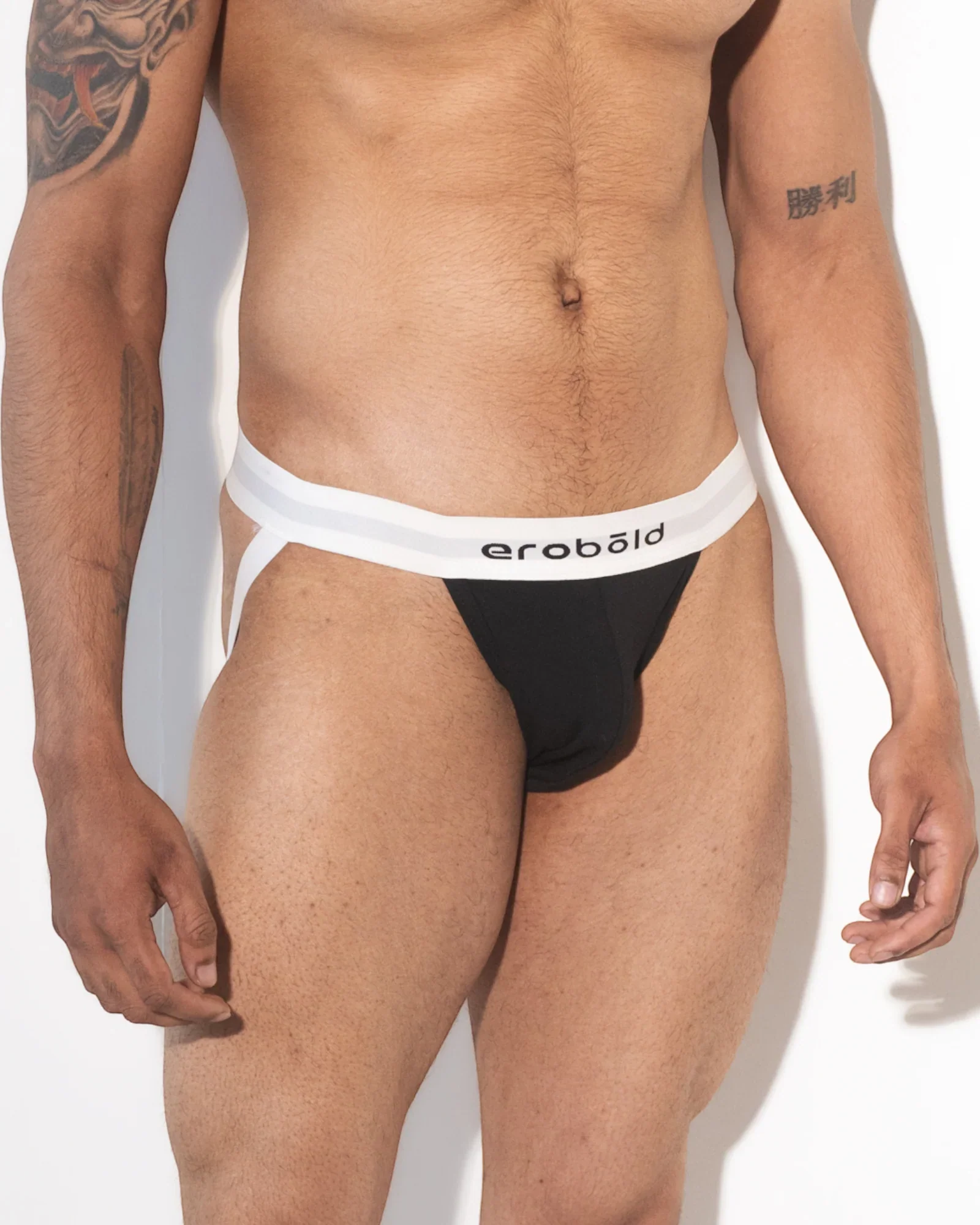 BigBoy Jockstrap / Dark Twin (Black with White Waistband) - Image 8