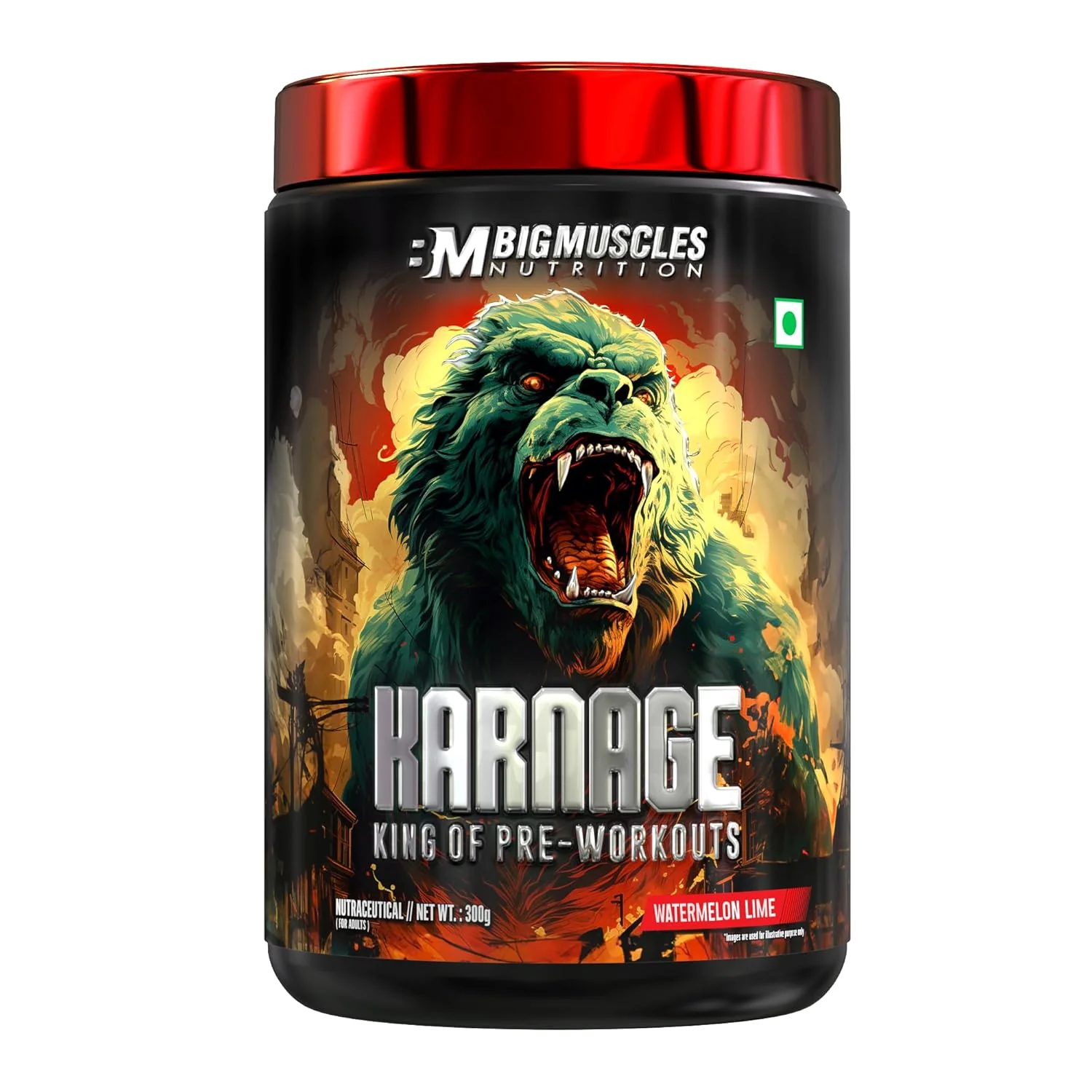 Bigmuscles Nutrition Karnage Pre workout [60 Servings,  | Pre-workout Supplement Supports to Improve Focus, Strength, Energy and Pump, Banned Substance Tested, Dope Free, 300g - Image 8