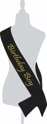 Birthday Boy Printed Word Sash (Black) (Pack of 1) - Image 2
