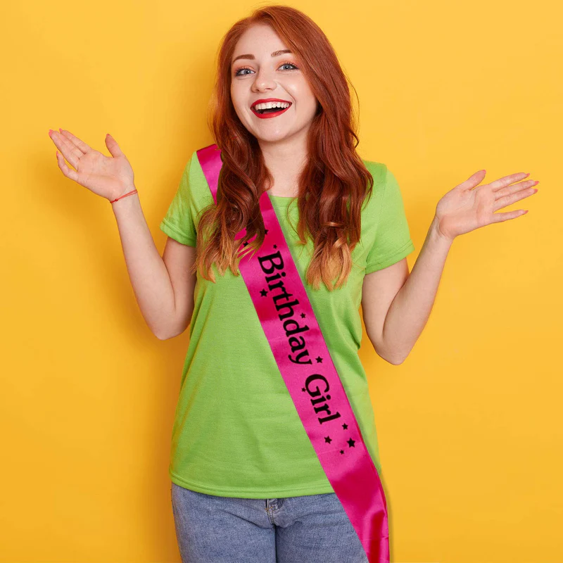 Birthday Girl Printed Word Sash (Pink) (Pack of 1) - Image 6