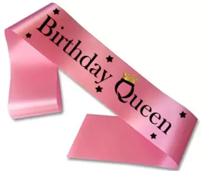 Birthday Queen Printed Sashes (Pink) (Pack of 1)