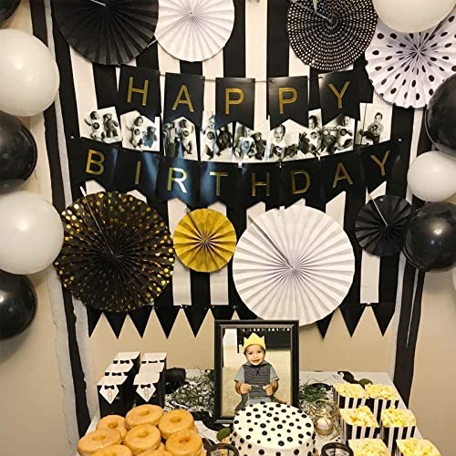 Black And Gold Happy Birthday Banner (3 Meters) - Image 3