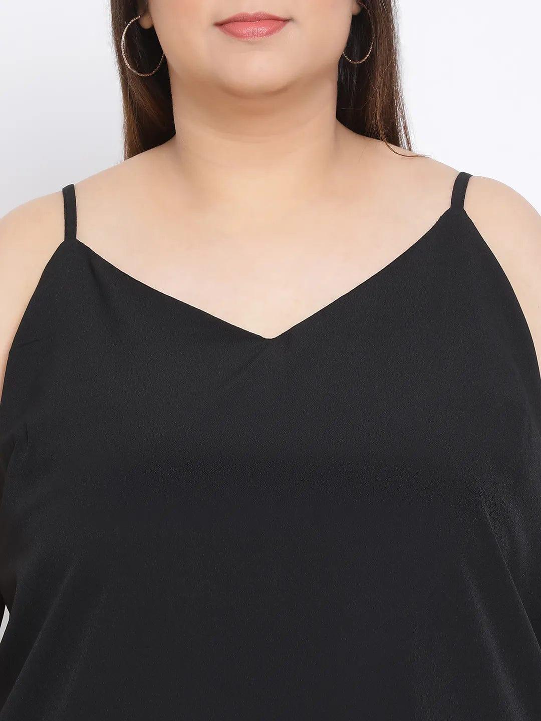 Black Basic Plus Size Spaghetti Top - Image 6