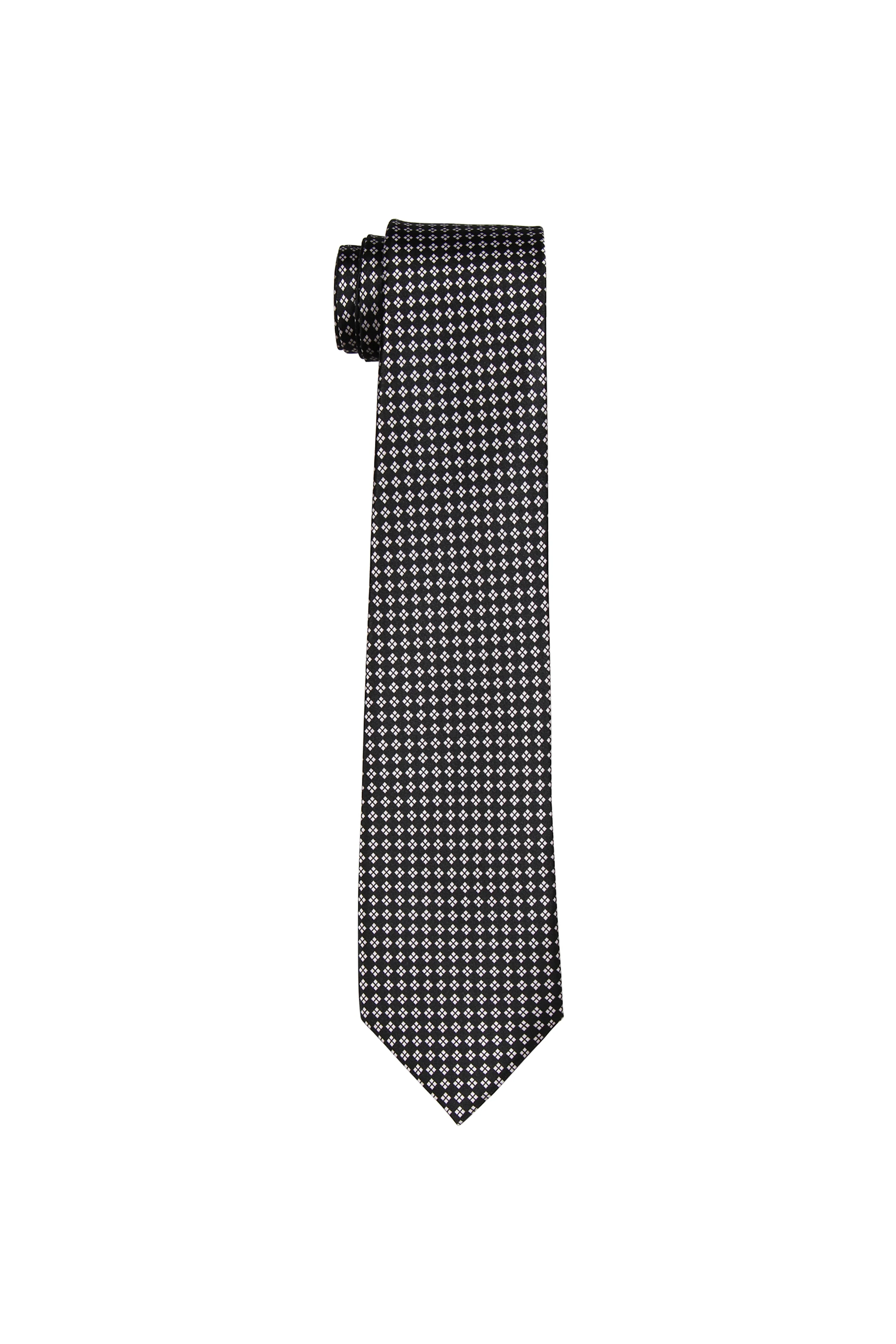 Black Classic Printed Silk Necktie - Image 2